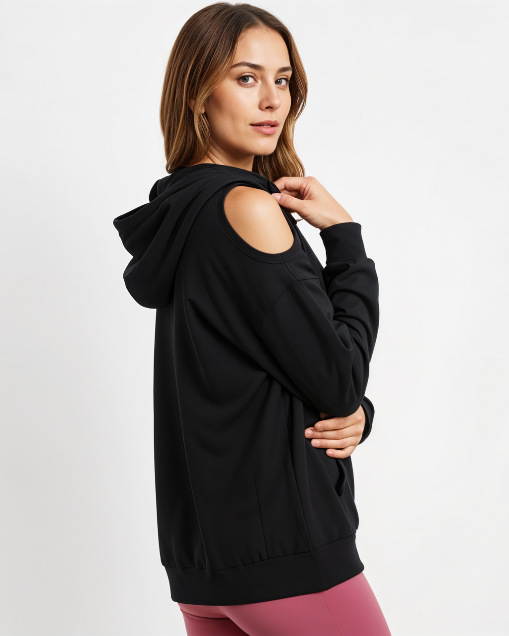 Core Open Shoulder Hoodie