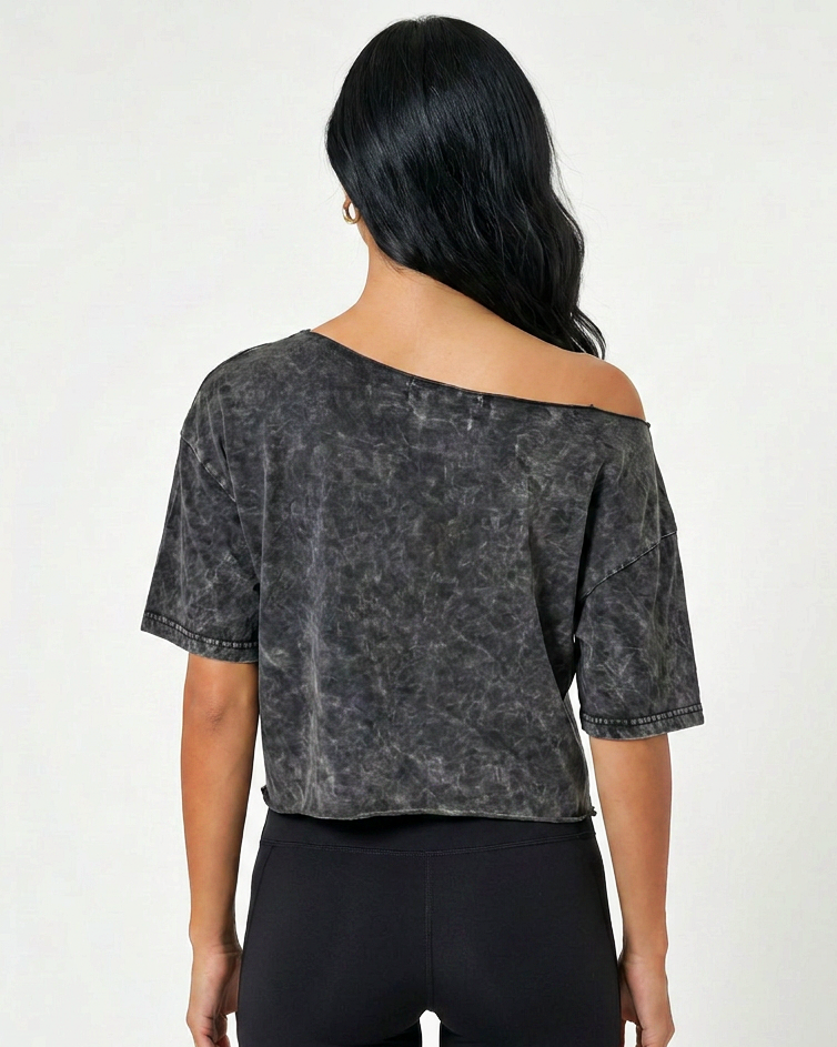 Mineral Wash Boxy Crop Tee